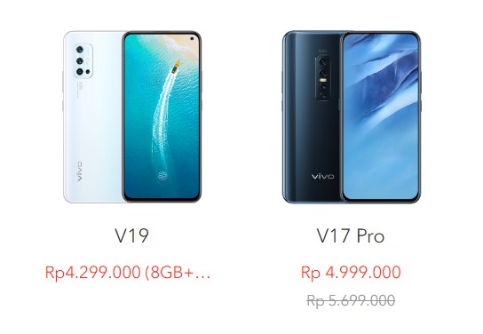 harga vivo v19 dan v17 pro