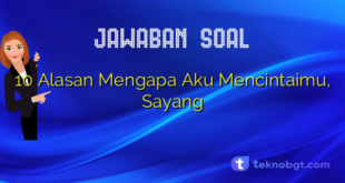 10 Alasan Mengapa Aku Mencintaimu, Sayang