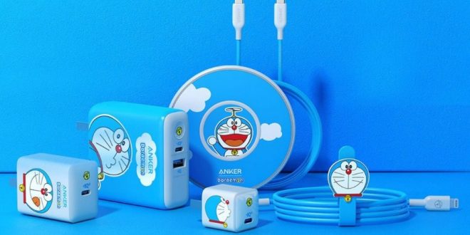 aksesoris charger iphone 12 edisi doraemon dari anker