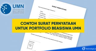 contoh surat pernyataan portofilio beasiswa