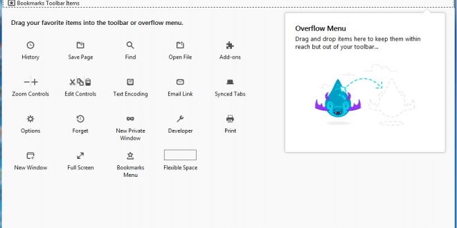 mengatur toolbar mozilla firefox
