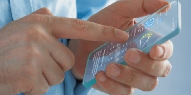 ilustrasi rancangan smartphone transparan samsung