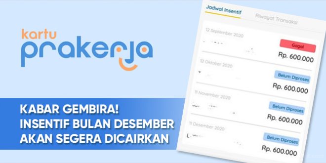 kartu prakerja insentif desember segera cair