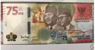 uang pecahan 75ribu hut RI