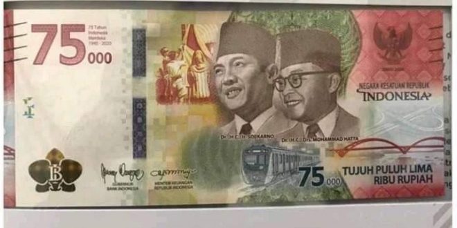 uang pecahan 75ribu hut RI