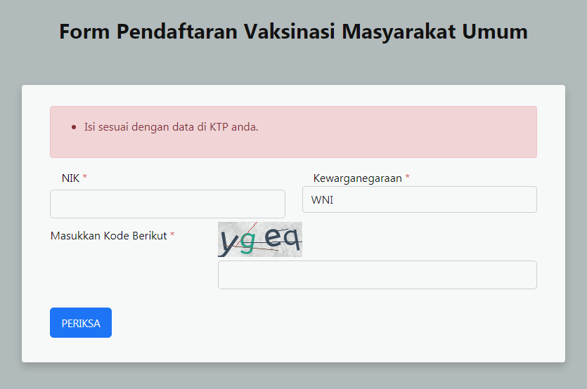 form pendaftaran vaksin online gratis untuk umum