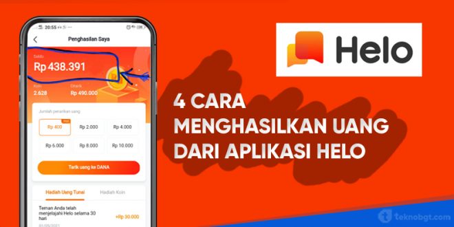 cara menghasilkan uang dari aplikasi helo