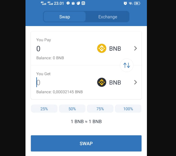 cara swap bnb ke bnb smart chain truswallet dex