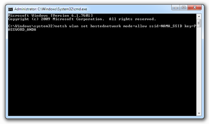 setting adhoc dari cmd windows 10
