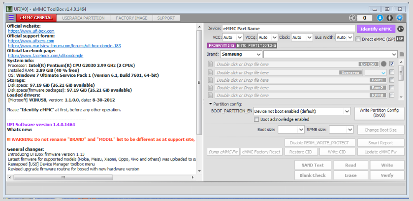 Software UFi Box EMMC Service Tool