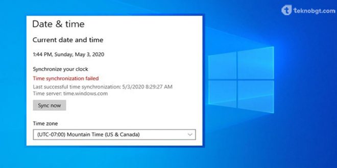 Mengatasi Time synchronization failed Windows 10
