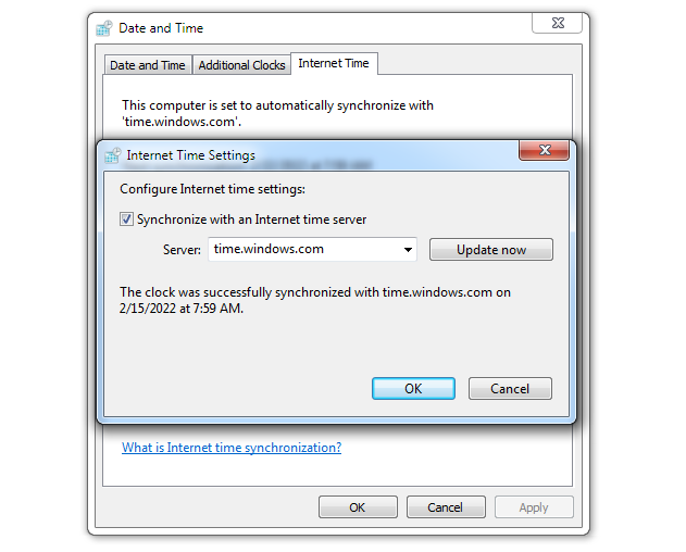 cara mengatasi internet time windows 7 error
