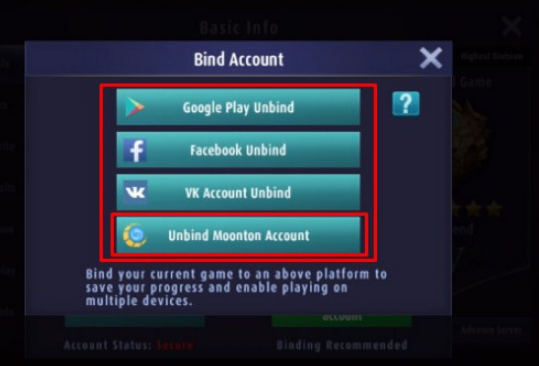 bind account monton