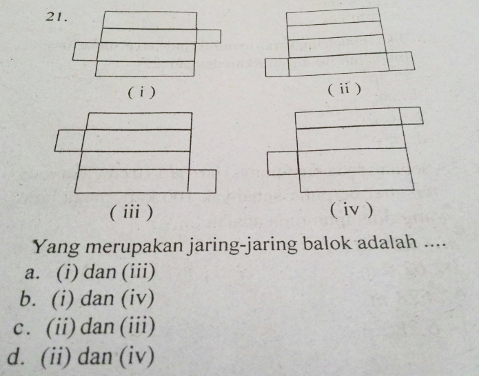contoh soal gambar jaring-jaring balok