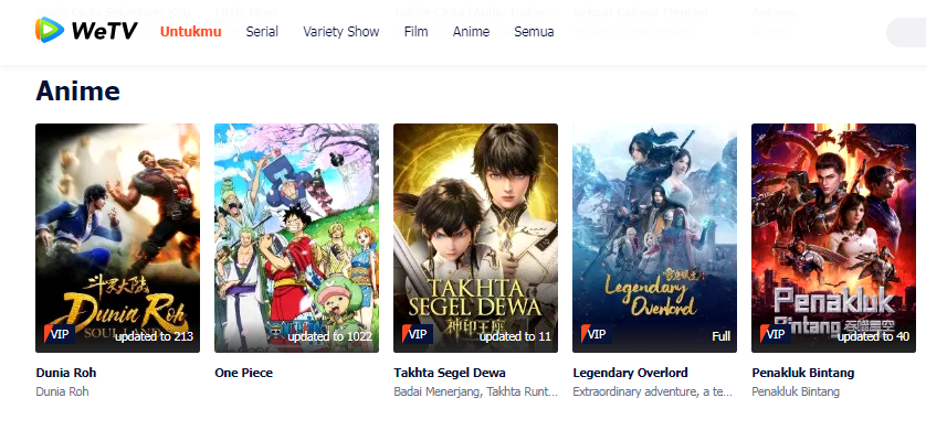 Nonton Anime di WeTV