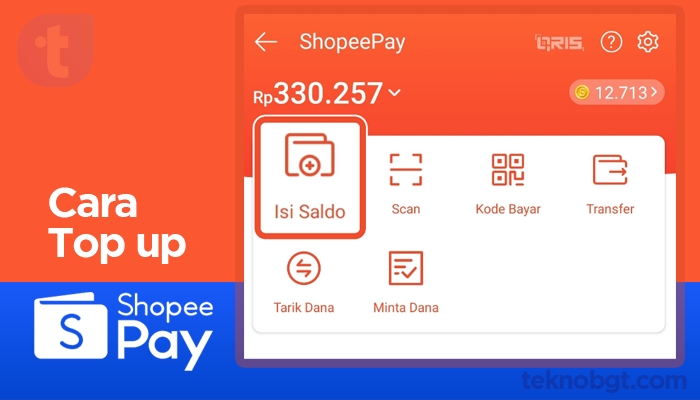 cara topup shopee