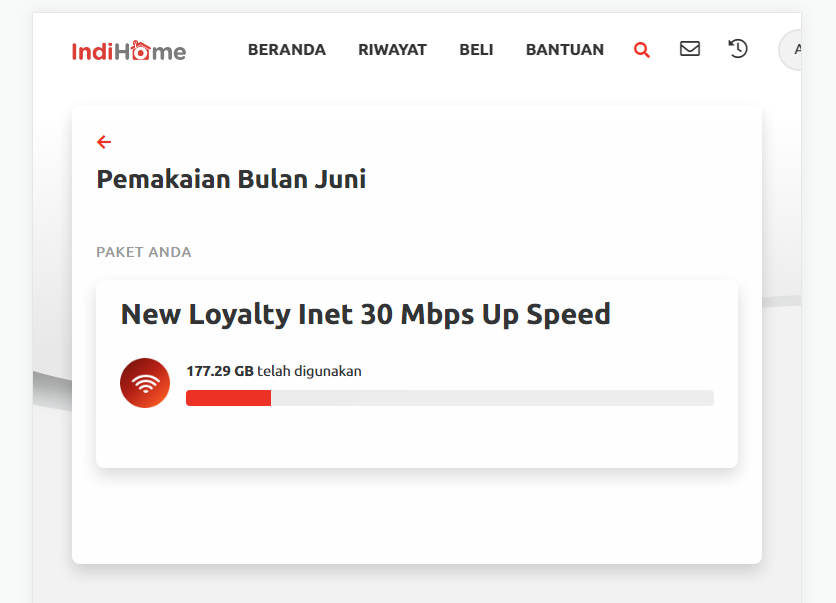 cek kuota indihome via website