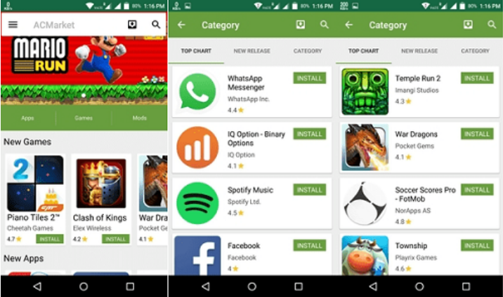 daftar game dan aplikasi di acmarket apk
