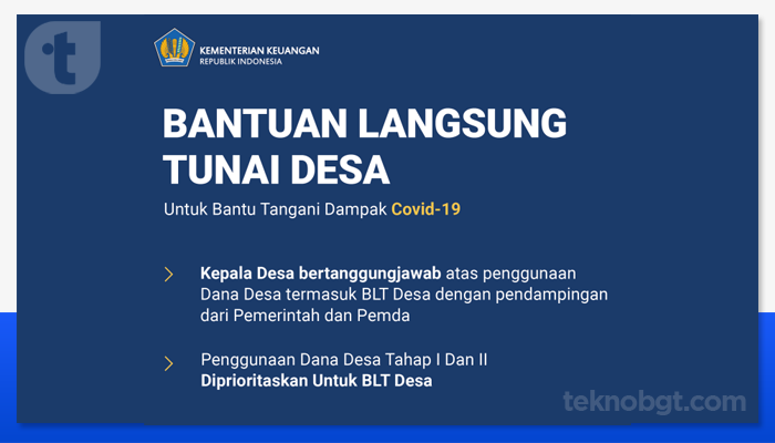 Tujuan dari Penyaluran BLT Dana Desa
