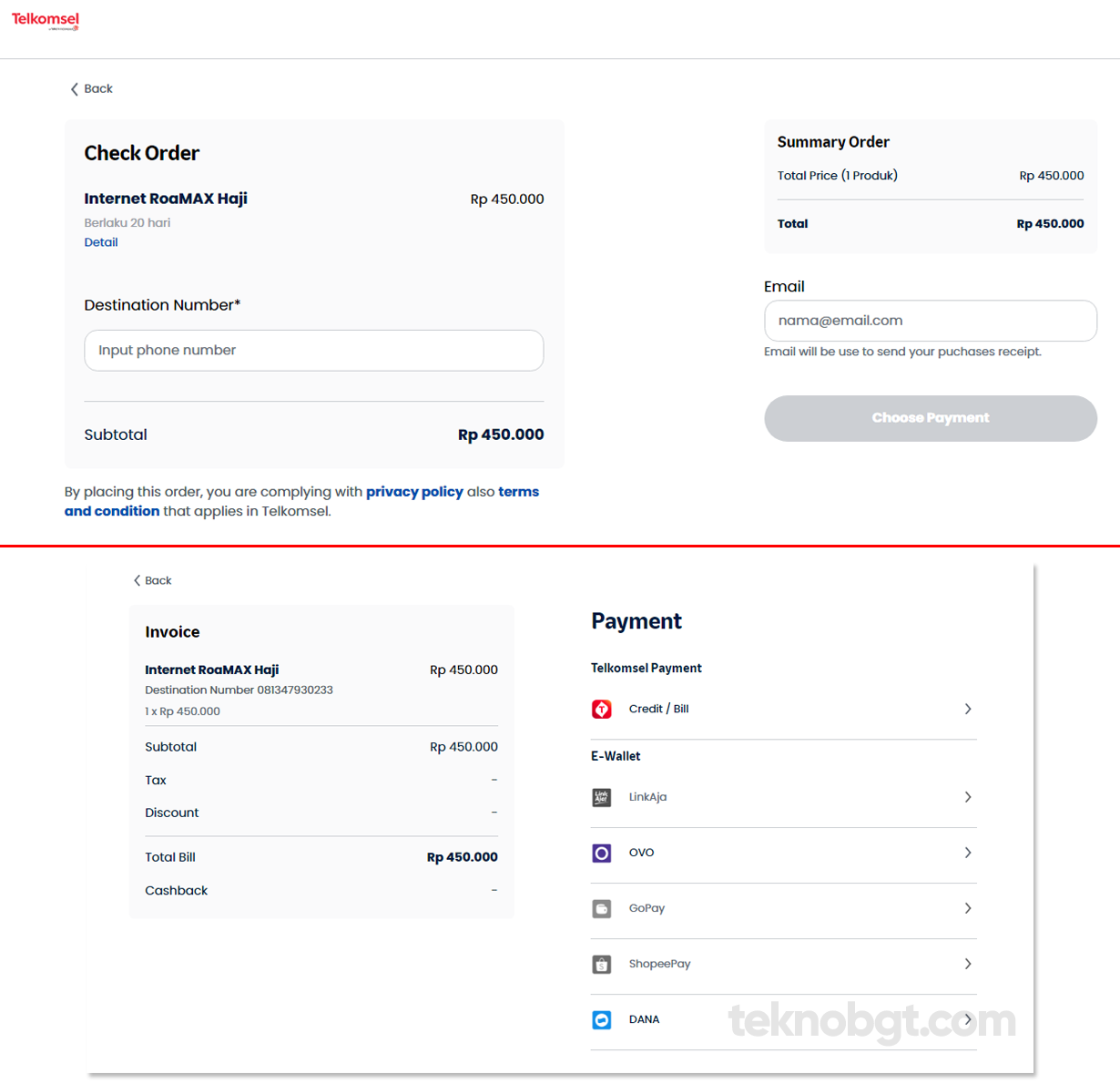 cara beli paket data roaming telkomsel via website