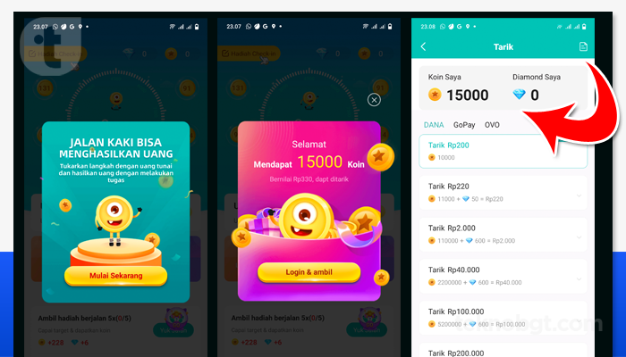 cara tarik saldo di aplikasi step go