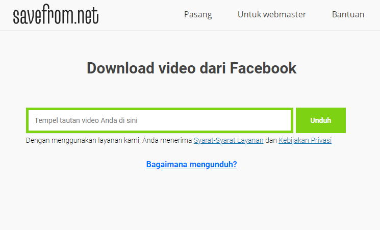 savefrom net untuk download video facebook