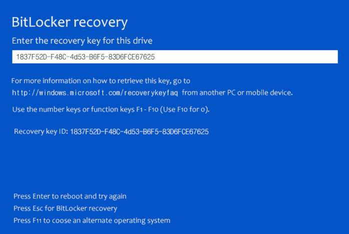 Bitlocker recovery