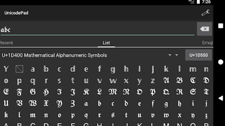 Unicode Pad