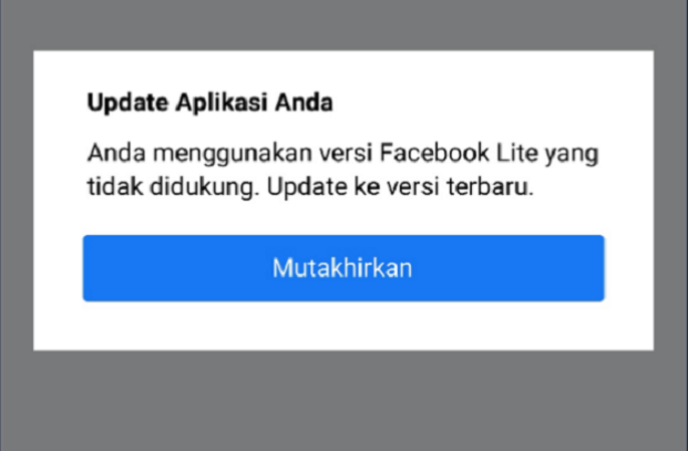 Notifikasi FB Lite tidak bisa dibuka karena Update terbaru