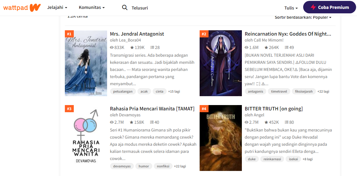 Baca wattpad