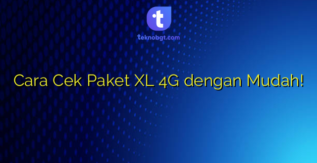 Cara Cek Paket XL 4G dengan Mudah!