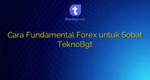 Cara Fundamental Forex untuk Sobat TeknoBgt