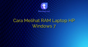 Cara Melihat RAM Laptop HP Windows 7