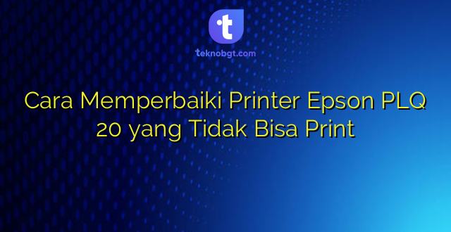 Cara Memperbaiki Printer Epson PLQ 20 yang Tidak Bisa Print