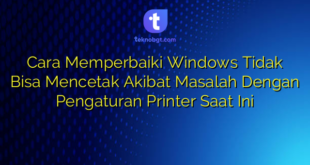 Cara Memperbaiki Windows Tidak Bisa Mencetak Akibat Masalah Dengan Pengaturan Printer Saat Ini