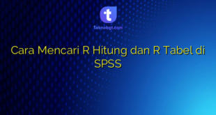 Cara Mencari R Hitung dan R Tabel di SPSS