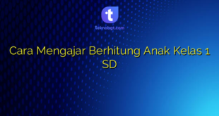 Cara Mengajar Berhitung Anak Kelas 1 SD