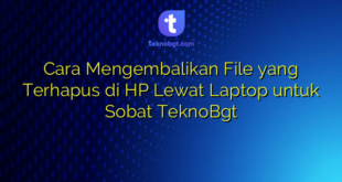 Cara Mengembalikan File yang Terhapus di HP Lewat Laptop untuk Sobat TeknoBgt