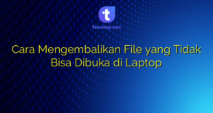 Cara Mengembalikan File yang Tidak Bisa Dibuka di Laptop