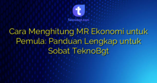 Cara Menghitung MR Ekonomi untuk Pemula: Panduan Lengkap untuk Sobat TeknoBgt