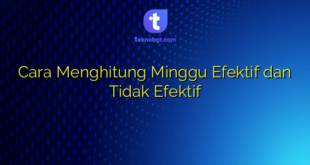 Cara Menghitung Minggu Efektif dan Tidak Efektif