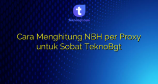 Cara Menghitung NBH per Proxy untuk Sobat TeknoBgt