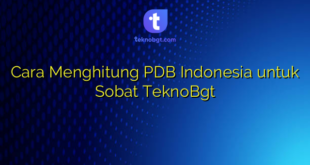 Cara Menghitung PDB Indonesia untuk Sobat TeknoBgt