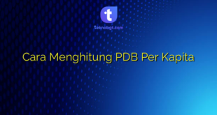Cara Menghitung PDB Per Kapita