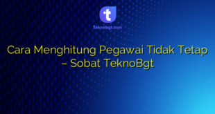 Cara Menghitung Pegawai Tidak Tetap – Sobat TeknoBgt