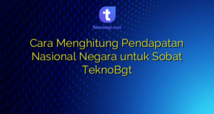 Cara Menghitung Pendapatan Nasional Negara untuk Sobat TeknoBgt