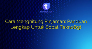 Cara Menghitung Pinjaman: Panduan Lengkap Untuk Sobat TeknoBgt