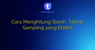 Cara Menghitung Slovin: Teknik Sampling yang Efektif