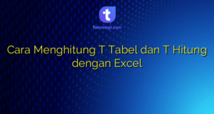 Cara Menghitung T Tabel dan T Hitung dengan Excel