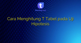 Cara Menghitung T Tabel pada Uji Hipotesis